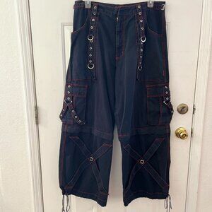 Trip NYC Vintage Y2K Rave Goth Wide-Leg Baggy Streetwear Denim/Pants Sz Lr